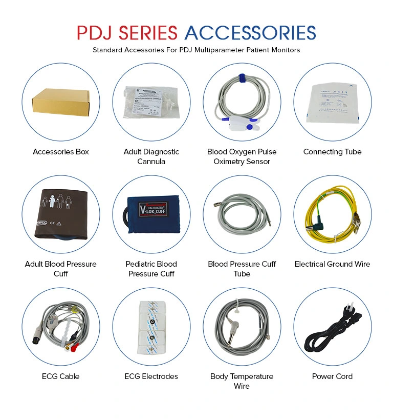 Six Multiparameter Heart Rate/ECG/NIBP/SpO2/Tempereture/Pluse Rate Patient Monitors