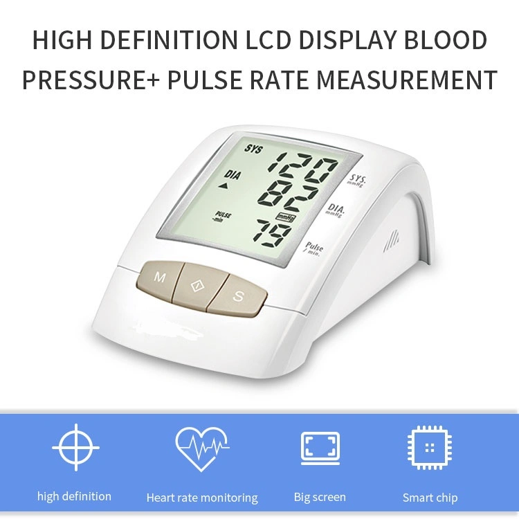 Home Care Heart Rate Tonometer Digital Talking Arm Type Bp Monitor with Multilanguage Voice Broadcast Optional